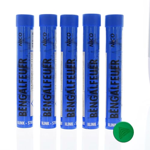 Bengalfeuer blau 5 Stück 23x4x19cm Brenndauer ca. 40 Sekunden