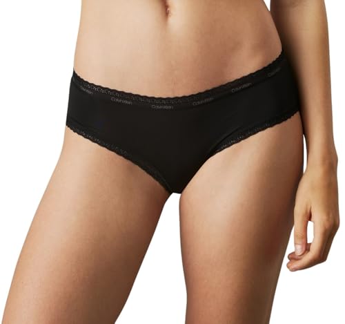 Calvin Klein Damen Hipster aus Baumwolle mit Stretch, Schwarz (Black), M