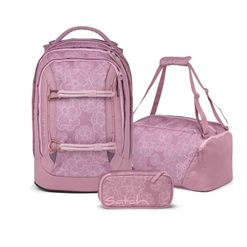 Satch Pack Schulrucksack Set 3tlg. inkl. Schlamperbox und Sporttasche (Magnolia Dream)