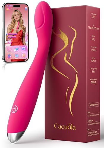 Cacuola KI-Sync Vibrator Dildo，30° Ergonomisch Präzise Stimulation des G Punkt Vibratorensets für Frauen, Leise & Leistungsstark Analvibrator，schlank finger sex spielzeug für die paare und Frauen