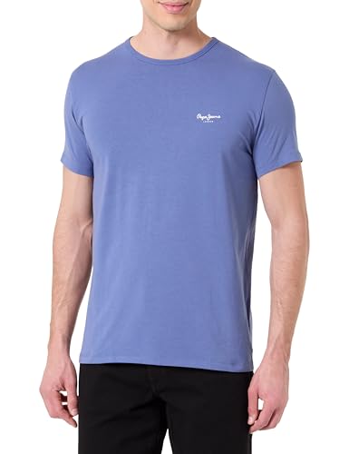 Pepe Jeans Herren Original Basic 3N T-Shirt, Blau (Washed Navy Blue), L