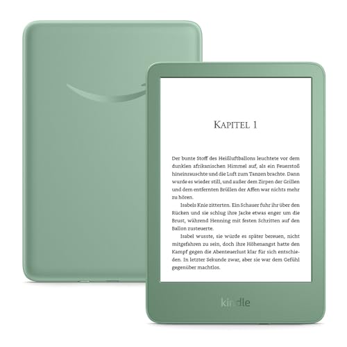 Amazon Kindle (neueste generation) – Der leichteste und kompakteste Kindle, mit blendfreiem Bildschirm, schnellerem Umblättern und anpassbarem Frontlicht – 16 GB – ohne Werbung – matchagrün