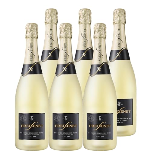 Freixenet Carta Dry (6 x 0,75 l) – Trockener Premium Sparkling Wine aus Spanien mit Mirabellen-, Zitrus- und Blumennuancen, aus Macabeo und Chardonnay, hervorragend zu Käse oder Desserts