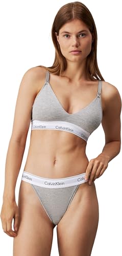 Calvin Klein Damen Slip Bikini Form High Leg mit Stretch, Grau (Grey Heather), M
