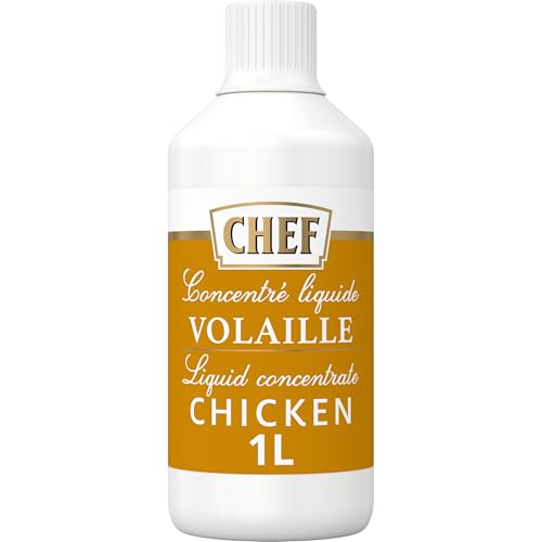 CHEF Flüssiges Konzentrat Geflügel, Geschmacksboost für Herzhafte Fleischgerichte, 100% Natürlicher Geschmack, 1er Pack (1 x 1L)