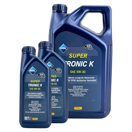Aral SuperTronic K 5W-30 Motorenöl (7L Set / 5+2 Liter) - PKW Leichtlauföl für Benzin & Diesel mit DPF