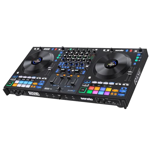 Rane FOUR Fortgeschrittener 4-Kanal Stem DJ-Controller, 8.5 Zoll Jogwheels mit Displays, DJ-Mixer mit FX, Enthält Serato DJ Pro und Pitch ‘n Time DJ