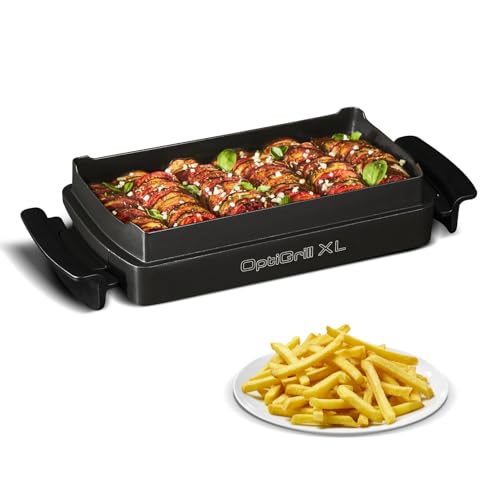Tefal OptiGrill+ XL Backschale, geeignet für alle OptiGrill+ XL Modelle, 2 Liter Fassungsvermögen, antihaftbeschichtete Aludruckguss-Form, Portionen 4 bis 6, Schwarz, XA7278