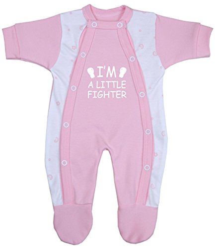 BabyPrem Frühchen Baby Kleidung Schlafanzüge Strampler Kleine Kämpfer 44-50cm ROSA 2.5-3.4kg