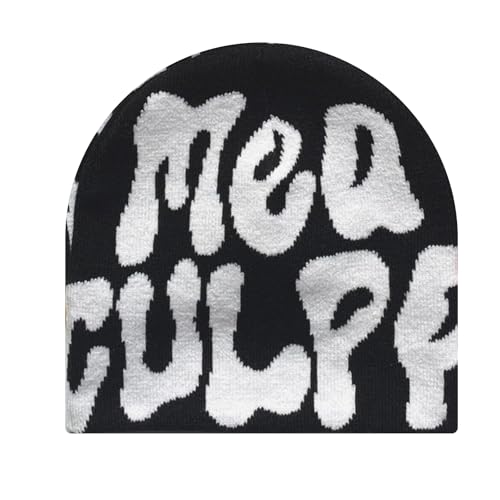 Beanie Y2k, Herren Damen Mütze Beanie Kalten, Y2K Hip-Hop-Hut für Herren, Herbst und Winter, Harajuku-Stil, Foto-Requisiten