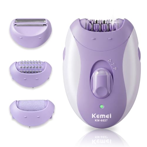 KEMEI 4-in-1 Epilierer Set für Damen, Elektrischer Rasierer LED Licht