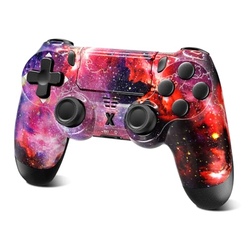 Glitfix Wireless Controller für PS-4,Game Controller Kompatibel mit PS-4/Slim/Pro,Bluetooth Gamepad Joystick mit 1000-mAh-Akku, 3,5-mm-Audiobuchse und Turbo-Funktion