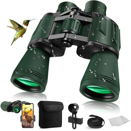 20x50 Fernglas für Erwachsene, HD Wasserdichtes Fernglas mit BAK4 Prisma & FMC Objektiv, Tragbares Teleskop für Vogelbeobachtung Fußball Sightseeing Klettern und Konzerte