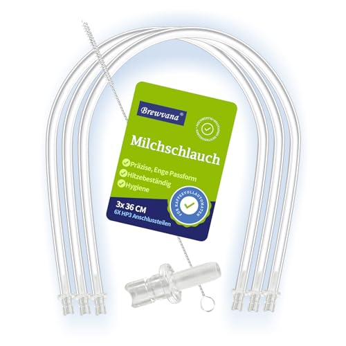 3x Milchschlauch Set, 6x HP3 Anschlussteilen für Kaffeevollautomaten &kompatibel mit Jura E8 S8 Z8 ENA Impressa und Giga Serie Kaffeevollautomat Milchsystem(Mit Reinigungsbürste)