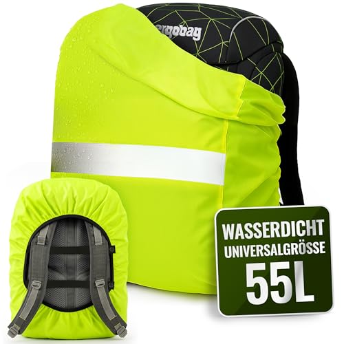 Movoja 55L Regenschutz Rucksack – Wasserdicht & Winddicht I Für Schulranzen & Rucksäcke I Regenschutz Schultaschen Regenhaube Schulranzen Tonister Regenhülle Wasserschutz Regenüberzug Backpack cover