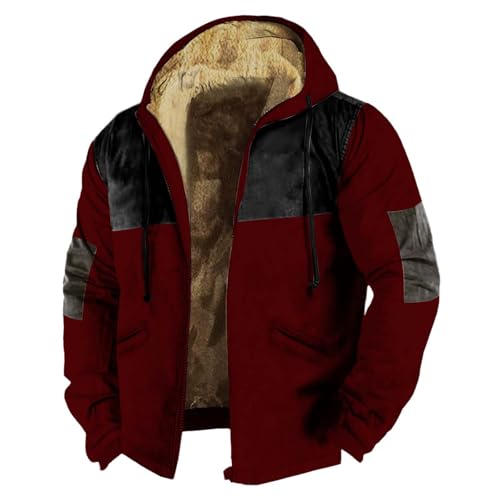 Qixiu Herren Jacke,Herren-Winterjacke,Winterjacke Herren XL,Peacoat Herren,Jacke gefüttert Herren,übergangsjacke Herren,Jacke männer,Schwarze Jacke Herren,Winterjacken für Herren
