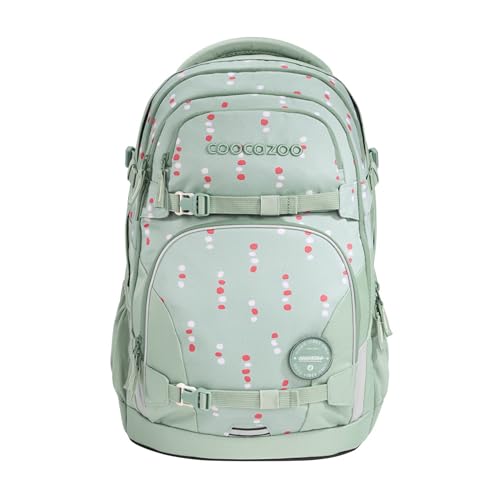 coocazoo Schulrucksack Porter „Dancing Dots”, Mint, ergonomischer & anpassbarer Tornister, höhen- & größenverstellbar, mit Brustgurt & Hüftgurt, ab der 3. Klasse