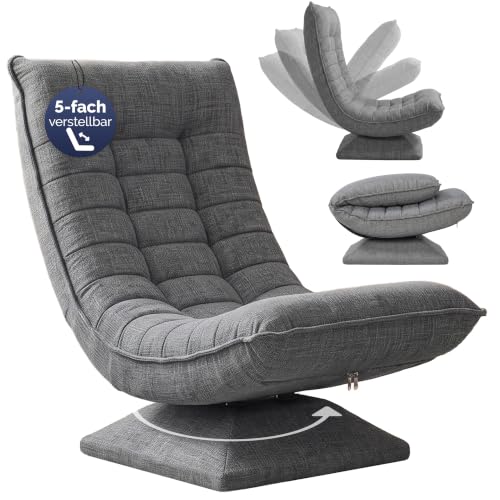 CASARIA Relaxsessel mit Verstellbarer Rückenlehne Grau