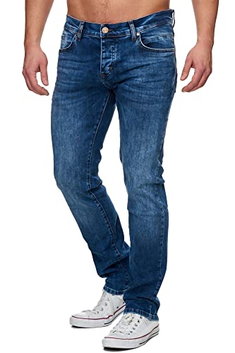 Tazzio Jeans Herren Slim Fit Stretch Jeanshose Hose Denim 16531 (34/36, Blau)