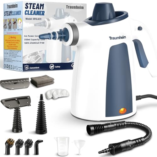 Dampfreiniger,Handdampfreiniger für das Haus Mehrzweck mit 14-teiligem Zubehör,3 Bar Dampfdruck 350ML 1200W chemikalienfreier Dampfreiniger,Reinigung von Küche,Böden, Fliesen, Sofas