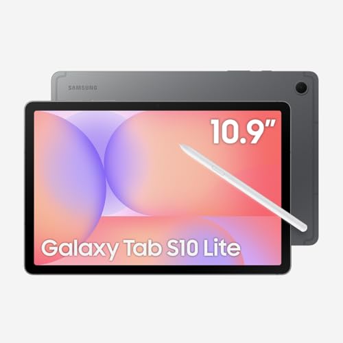SAMSUNG Galaxy Tab S10 Lite mit S-Pen, 128 GB, 6 GB RAM, nur WLAN, 11 Zoll 90 Hz LCD, Android 15 WiFi 6 Tablet, ganztägiger Akku, internationales Modell X400, 256 GB SD-Kartenbündel, Grau