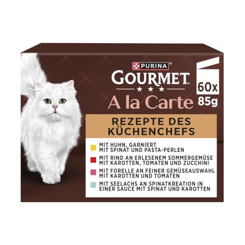 Gourmet A la Carte Katzenfutter nass, Sorten-Mix, 60er Pack (60 x 85g)