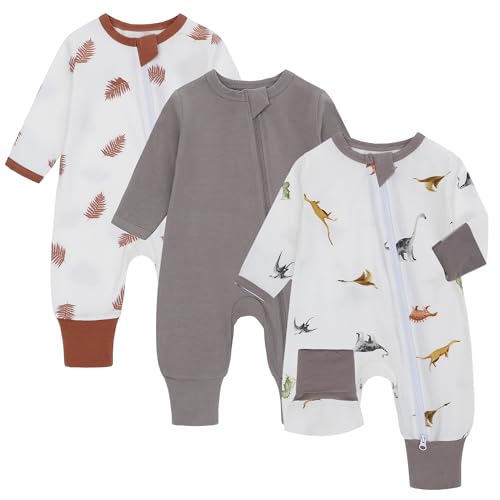 amo nenes 3er Pack Baby Strampler Neugeborene, Baby Jungen Mädchen Overall, Baby Kleidung Langärmelige, 3-6 Monate
