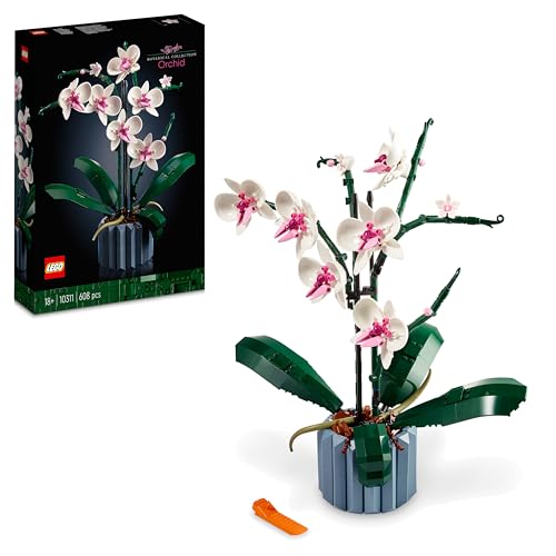 LEGO Botanicals Orchidee - Künstliche Pflanzen Set mit weißen und rosa Blumen - Modellbausatz für Erwachsene - Home und Zimmer-Deko - Botanik Kollektion - Geschenke für Frauen und Männer 10311