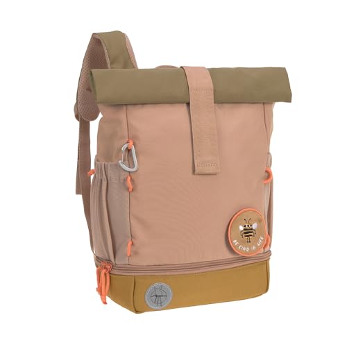 LÄSSIG Kindergartenrucksack Kinderrucksack Rolltop mit Brustgurt wasserabweisend, 11 Liter/Mini Rolltop Backpack Nature Braun
