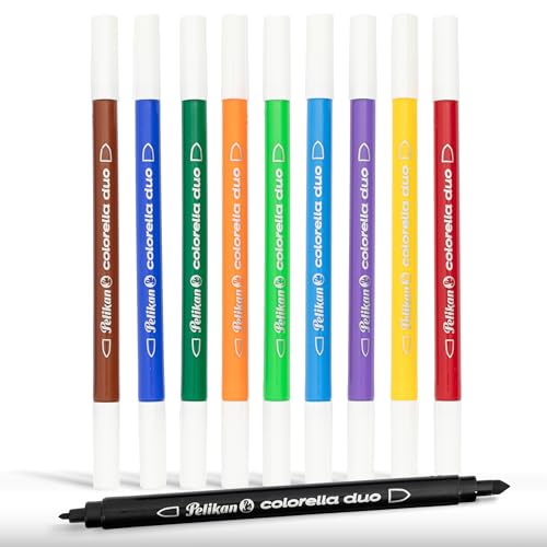 Pelikan Fasermaler Colorella Duo, 10 Farben im Kunststoff-Etui, 10 Stück