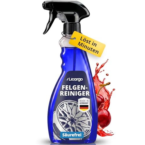 LICARGO Felgenreiniger (750 ml) säurefrei mit Wirkindikator - kraftvolle Felgenpflege für Alufelgen, Stahlfelgen & Chromfelgen - pH-hautneutral, materialschonend - Auto Felgen Reiniger, Rim Cleaner