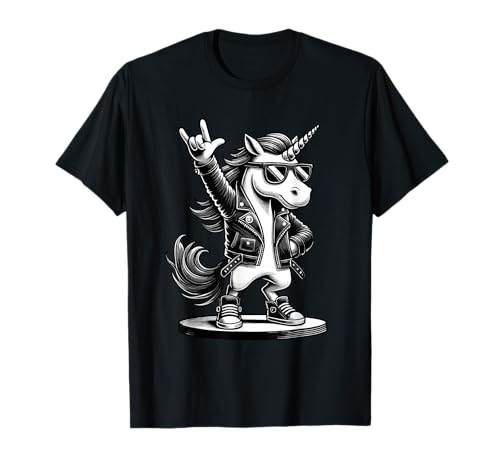Rockmusik & Heavy Metal, Rocker, Lustiges Einhorn, Rockhand T-Shirt