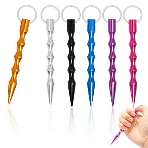 HXC 6 Stück Selbstverteidigung Schlüsselanhänger Selbstverteidigung Waffen Legal Verteidigungs Waffen für Frauen, für Notsituationen als Notfallhammer Glasbrecher