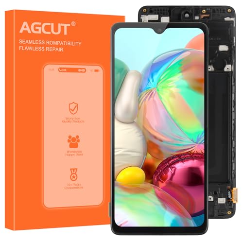 für Samsung Galaxy A71 4G LCD Display - für Samsung A71 4G LCD Bildschirm Digitizer für Galaxy SM-A715 A715F A715W A715X Touchscreen Full Assembly mit Werkzeugen (Schwarz mit Rahmen)