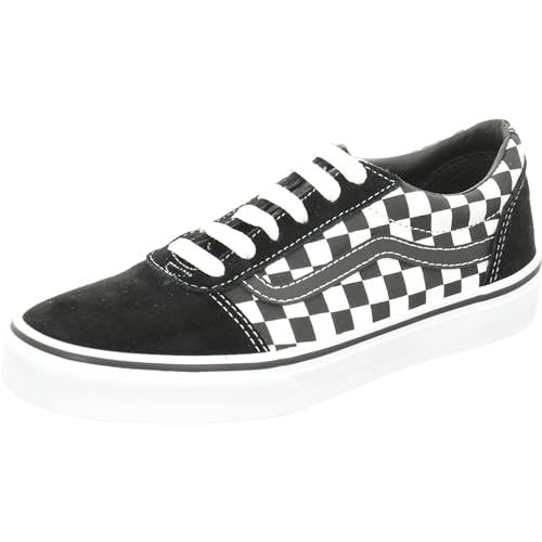 Vans Unisex Kinder Ward Suede/Canvas Sneaker, Schwarz Checker Black True White Pvj, 38 EU