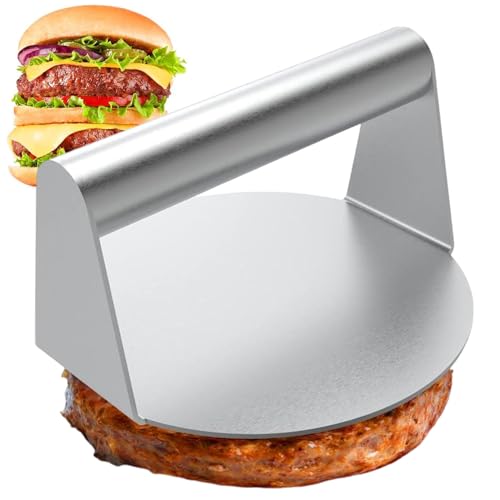 Gebrazy Burgerpresse,5,5 Zoll Round Burger Smasher, Smasher Hamburger Round Edelstahl Smash Burger Pattie Press, Burger Presse Grillpresse Round für Leckere Hamburger, Patties, BBQ