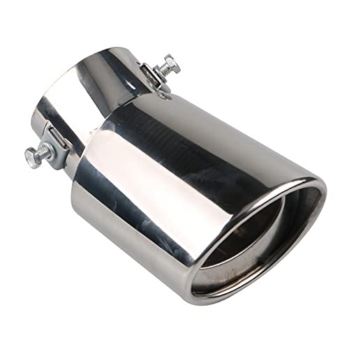 ETOPARS 63mm Auspuffblende Auto Universell Auspuff Schalldämpfer Endrohr Edelstahl Auspuffrohr Endschalldämpfer Auspuffendrohr Einzelne Auslass Biegen Silber
