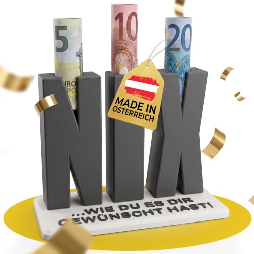 NIX Geschenk zum Geburtstag – Geldgeschenk & Gutschein Verpackung mit Geldschein-Öffnung – Originelles Geburtstagsgeschenk für Frauen und Männer, Weihnachtsgeschenk