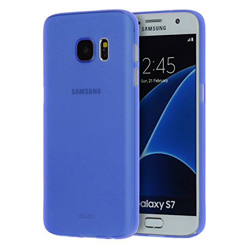 doupi UltraSlim Hülle kompatibel für Samsung Galaxy S7 Edge, Ultra Dünn Fein Matt Handyhülle Cover Bumper Schutz Schale Hard Case Taschenschutz Design Schutzhülle Hardcase, blau