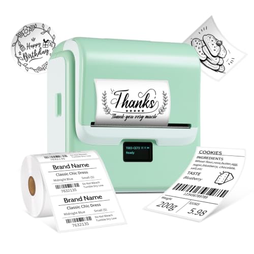 ORGSTA T003 etikettendrucker selbstklebend etikettiergerät Bluetooth & USB 2200 mAh etikettiermaschinen 50 mm/s beschriftungsgerät ettikettiergeraet Label Printer Sticker Maker