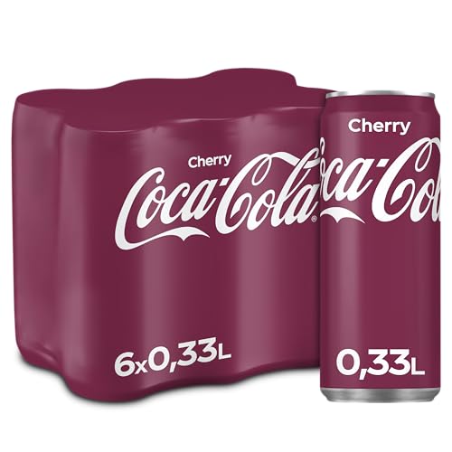 Coca-Cola Cherry - fruchtiges Erfrischungsgetränk mit Kirsch-Geschmack - koffeinhaltiger Softdrink in Einweg Dosen (6 x 330 ml)