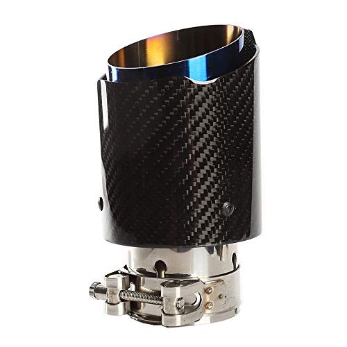 54mm Auspuffspitzen Auspuff Edelstahl und Glänzende Kohlefaser Auto Auspuff Endrohr, Einlass 2,1