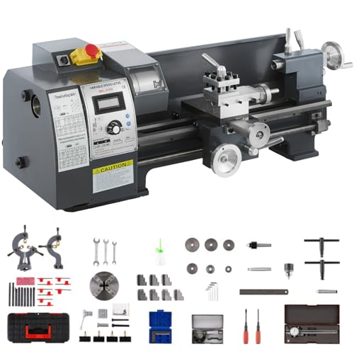 VEVOR 1100 Watt Mini Metall Drehmaschine 8X16 Zoll für Metall Bank Drehmaschine Präzision Paralleldrehmaschine