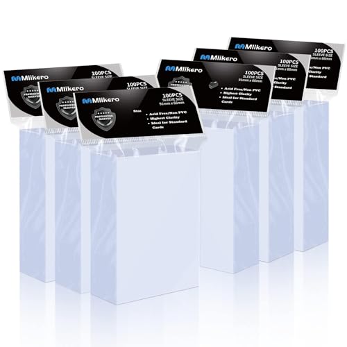 Mlikero 600 Stück Kartenhüllen, Transparente Karten Hüllen Standard Kartenhülle passend für MTG Karten, Sammelkarten, Sportkarten, 66 x 91 mm