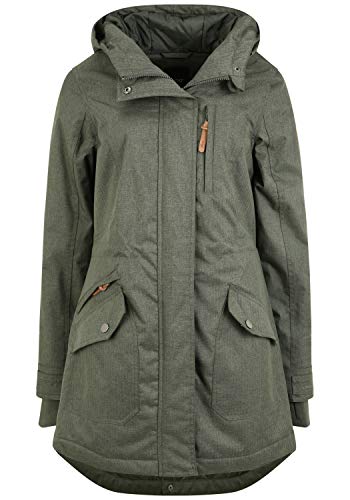OXMO OXBella Damen Parka Übergangsmantel Lange Jacke mit Kapuze Pattentaschen Regular fit, Größe:L, Farbe:CLIMB IVY (793785)