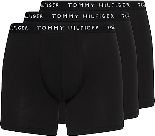 Tommy Hilfiger 3P Boxer Brief Boxer Briefs Herren, Schwarz (Black/Black/Black), M