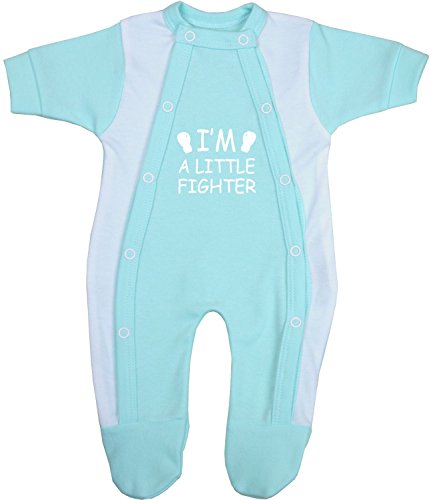 BabyPrem Frühchen Baby Kleidung Schlafanzüge Strampler Kleine Kämpfer 44-50cm WASSERBLAU 2.5-3.4kg
