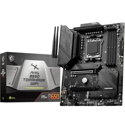 MSI MAG B650 Tomahawk WiFi Mainboard, ATX - Unterstützt Ryzen 9000, 8000 & 7000 Serie Prozessoren, AM5-14 Duet Rail 80A VRM, DDR5 Memory Boost 6400+MHz/OC, 2 x PCIe 4.0 x16, 3X M.2 Gen4, Wi-Fi 6E