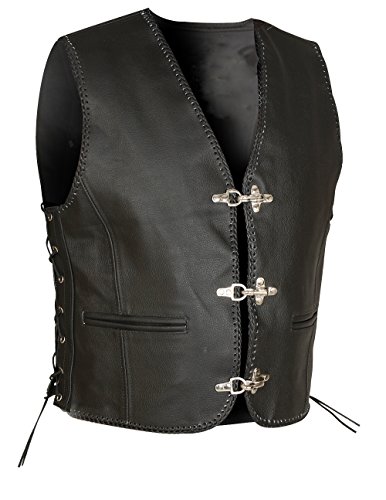 ALL THE GOOD LEDERWESTE LEDER WESTE KUTTE MOTORRAD BIKER Vest CHOPPER ROCKER LW27 (L)