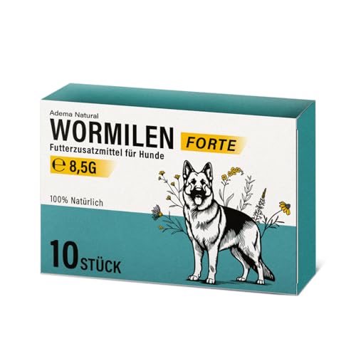 Adema Natural® WORMILEN – Wurmmittel sekundierend - Wormwood Extrakt Hund – Natürliche Formel für Hunde - Wurmkur Sekundierend - Ergänzungsfuttermittel für eine optimale Unterstützung - ohne Zusätze